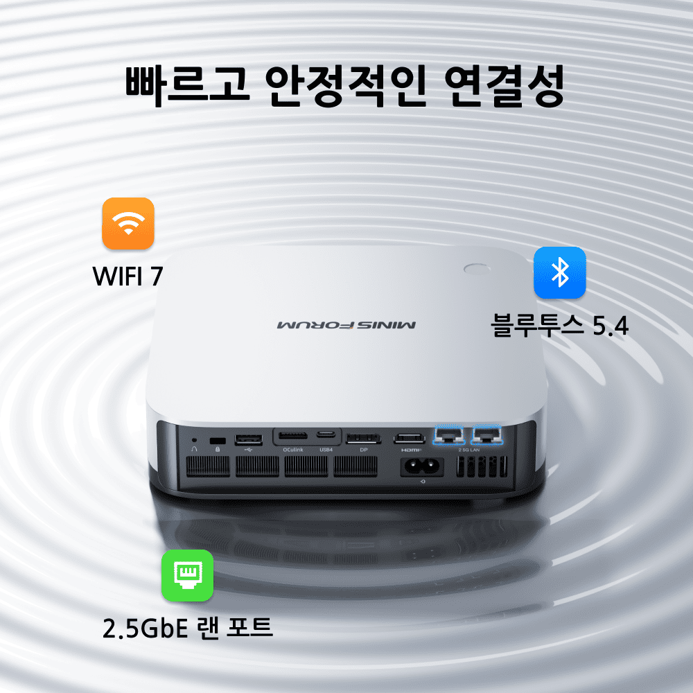 minisforum ai x1 pro AMD 라이젠™ AI 9 HX 370 미니 PC丨Wi-Fi 7,블루투스 5.4,RJ45 2.5G 이더넷 포트