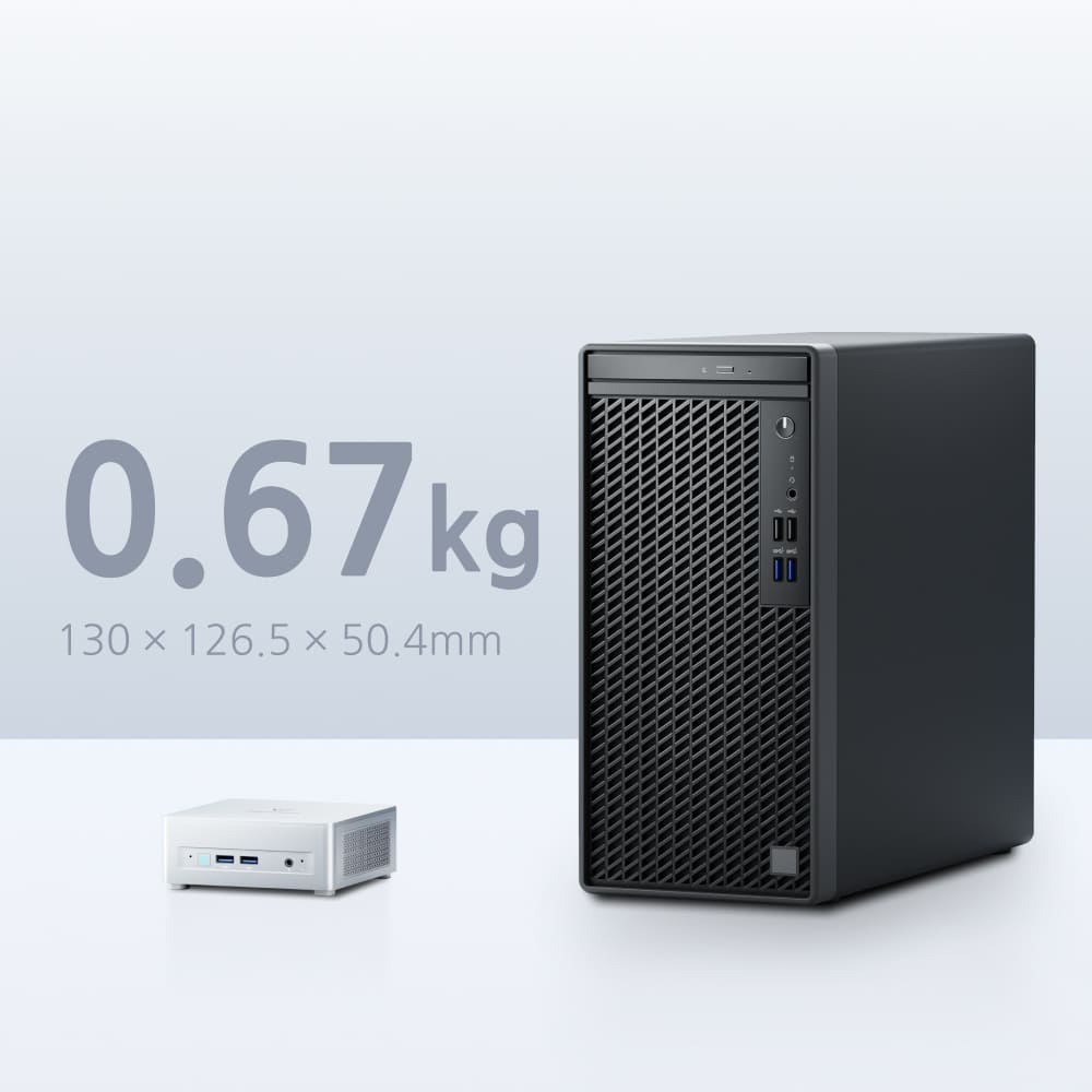 UM750L Slim 크기 비교 – 손바닥만 한 초소형 데스크톱