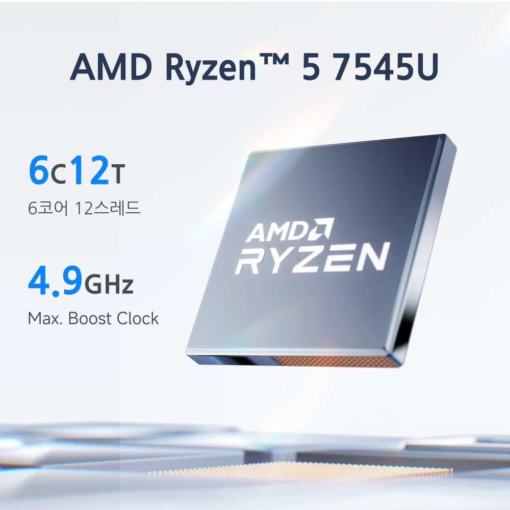 Minisforum UM750L Slim AMD 미니 PC丨AMD Ryzen™ 5 7545U 6C/12T