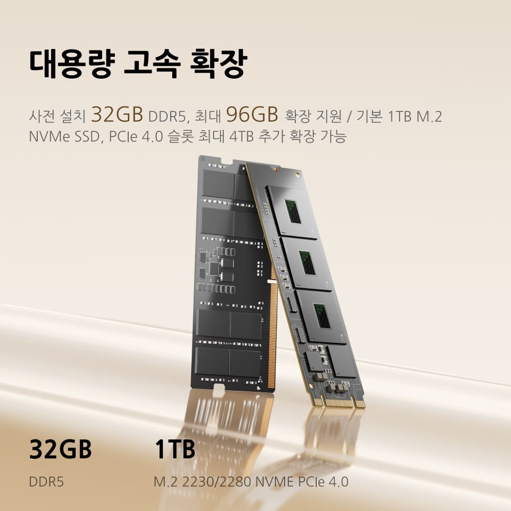 Minisforum UM870 Slim  사무용 미니 PC AMD Ryzen™7 8745H 8C/16T